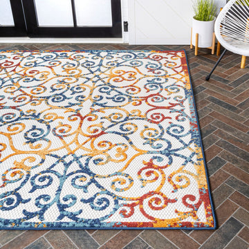 Atrani Scroll Trellis Indoor/outdoor Area Rug